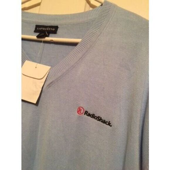 LANDS' END SIZE XXL RADIO SHACK CELLULAR ONE SIZE XXL V-NECK SWEATER *NEW* - Picture 3 of 4